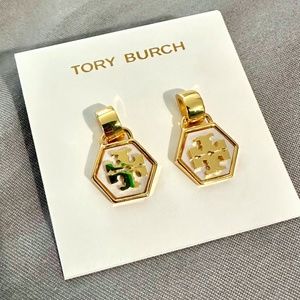 Nothing But Unique❗️ 100 % AUT Tory Burch Hexagon Mother of Pearl Earrin…